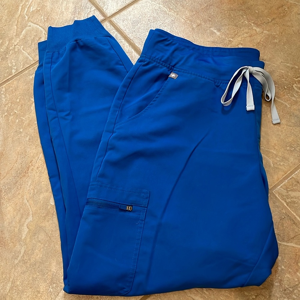 Figs Zamora royal blue jogger scrub pants